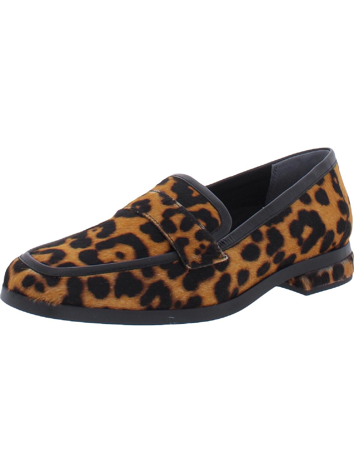 Vionic Womens Sellah Calf Hair Animal Print Loafers